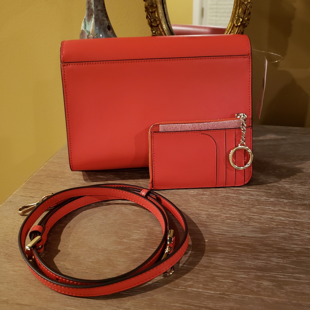 NWT! SET! KATE SPADE Carson Gazpacho Convertible Bag w/ Chain & Med Card Case - Picture 2 of 4